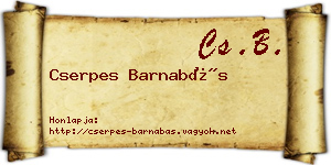Cserpes Barnabás névjegykártya